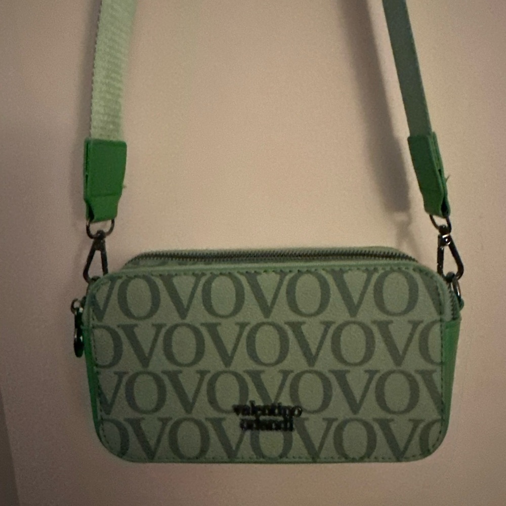 Valentino Orlandi Green Logo Crossbody Bag - Picture 5 of 13